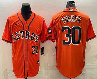 Men's Houston Astros #30 Kyle Tucker Number Orange With Patch Stitched MLB Cool Base Nike Jersey,We sell and wholesale Men's Houston Astros #30 Kyle Tucker Number Orange With Patch Stitched MLB Cool Base Nike Jersey on line form chian!